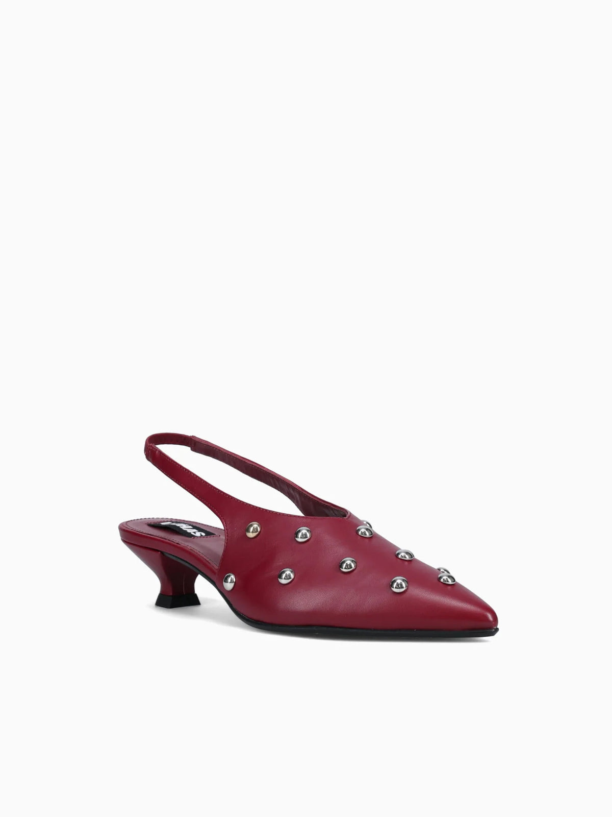Eros Studs Burgundy Leather Pumps