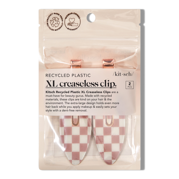 Recycled Plastic XL Creaseless Clips - Terracotta Checker