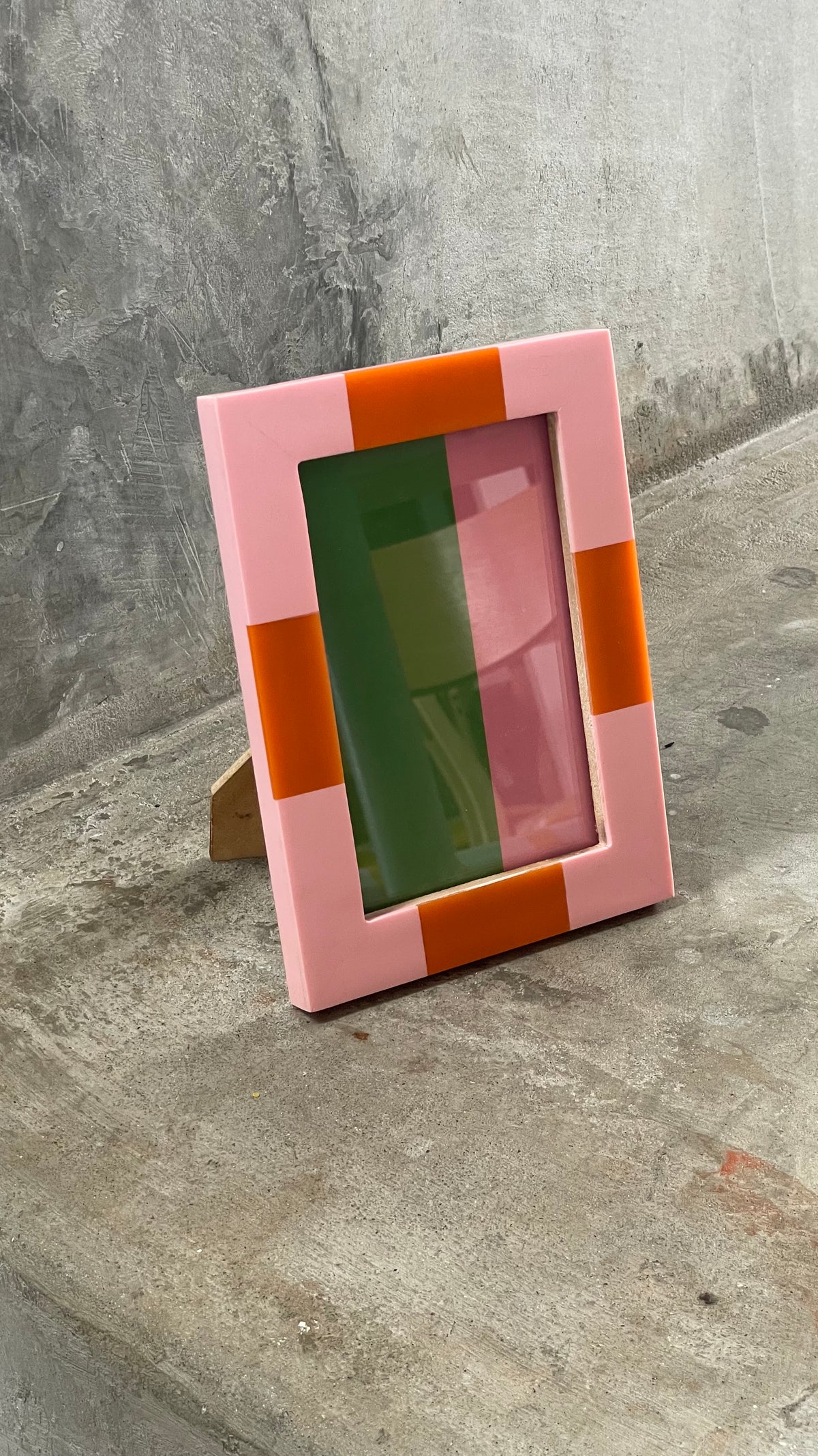 Photo frame check rectangle pink