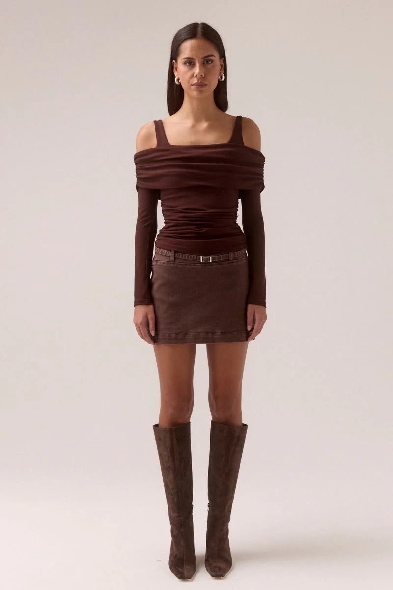 ELAIAN LONG-SLEEVE TOP - RAISIN