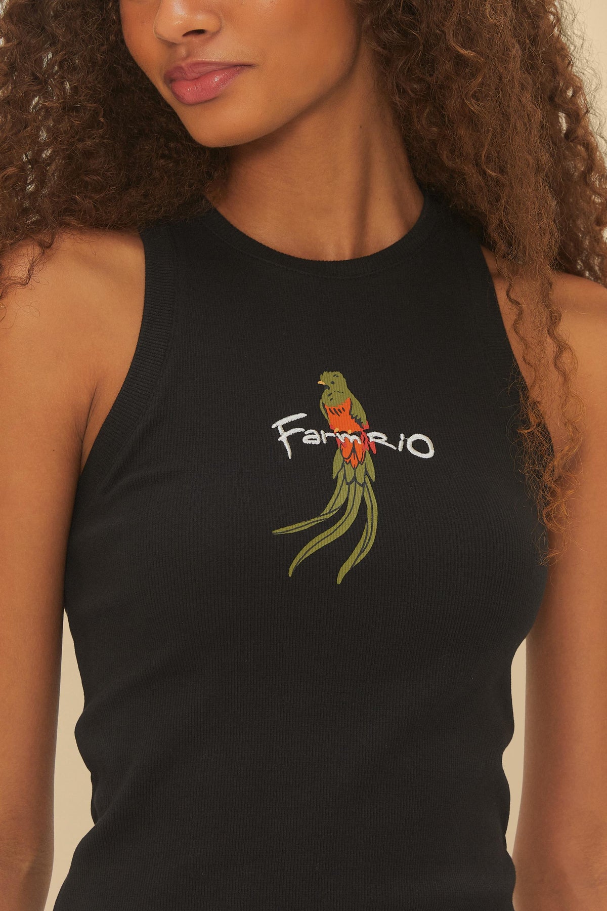Vestido Cropped Rib Farm Rio Passaros