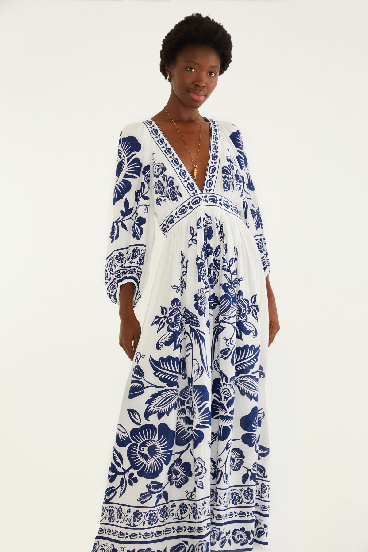 Vestido Maxi Estampado Bird Night