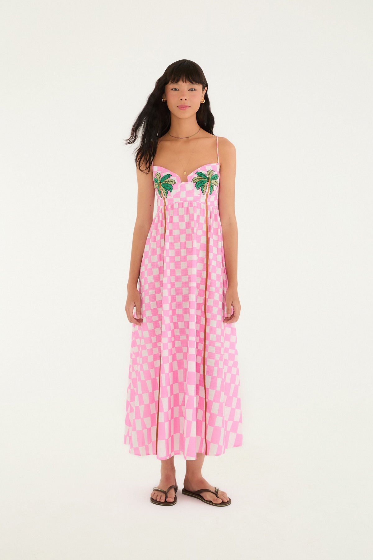 VESTIDO MIDI SUEÑO CUADRICULADO