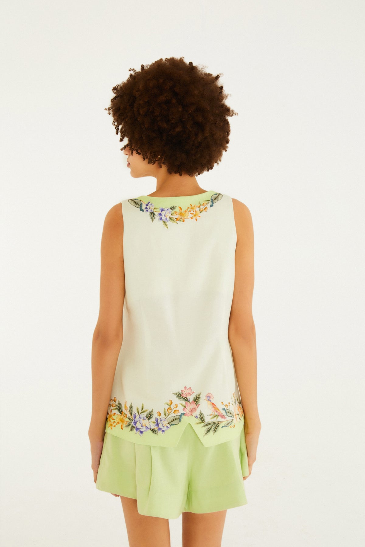 Chaleco Estampado floral natural