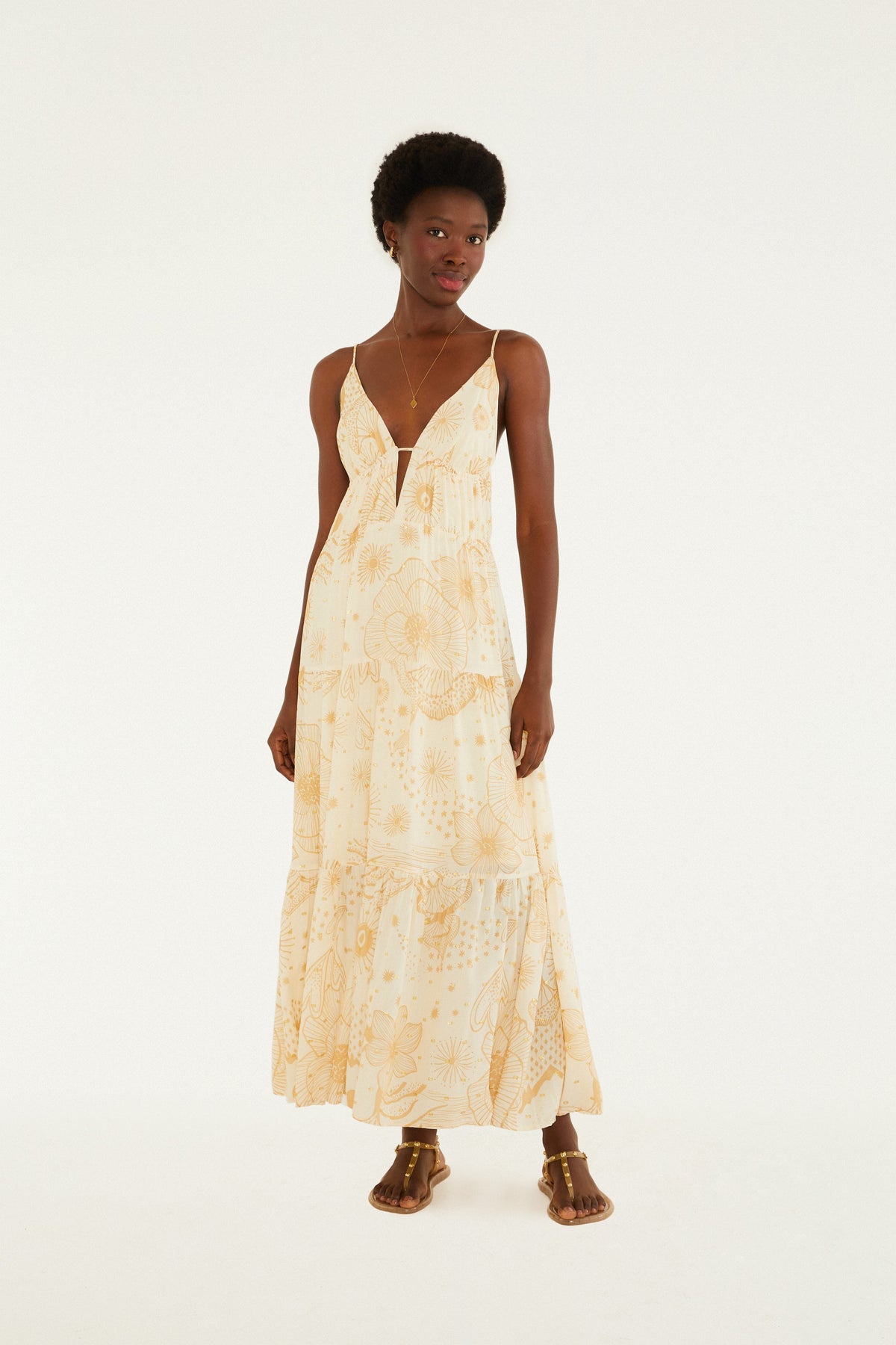 Vestido Maxi Estampado Jardín Místico