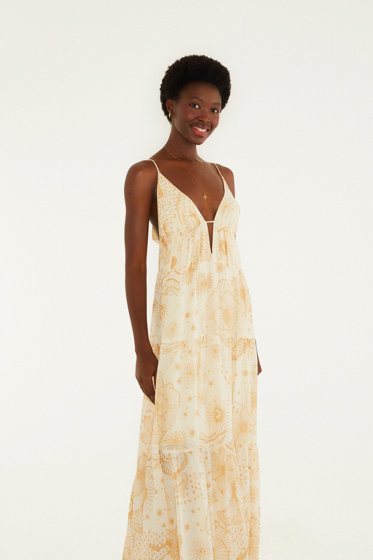 Vestido Maxi Estampado Jardín Místico