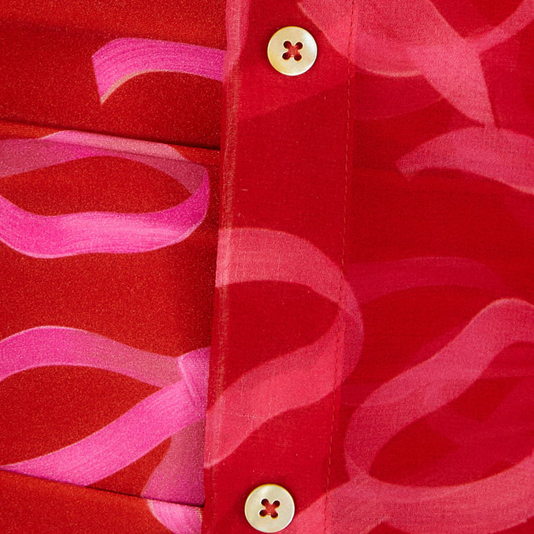 Camisa de Botones con Estampado de Lazo