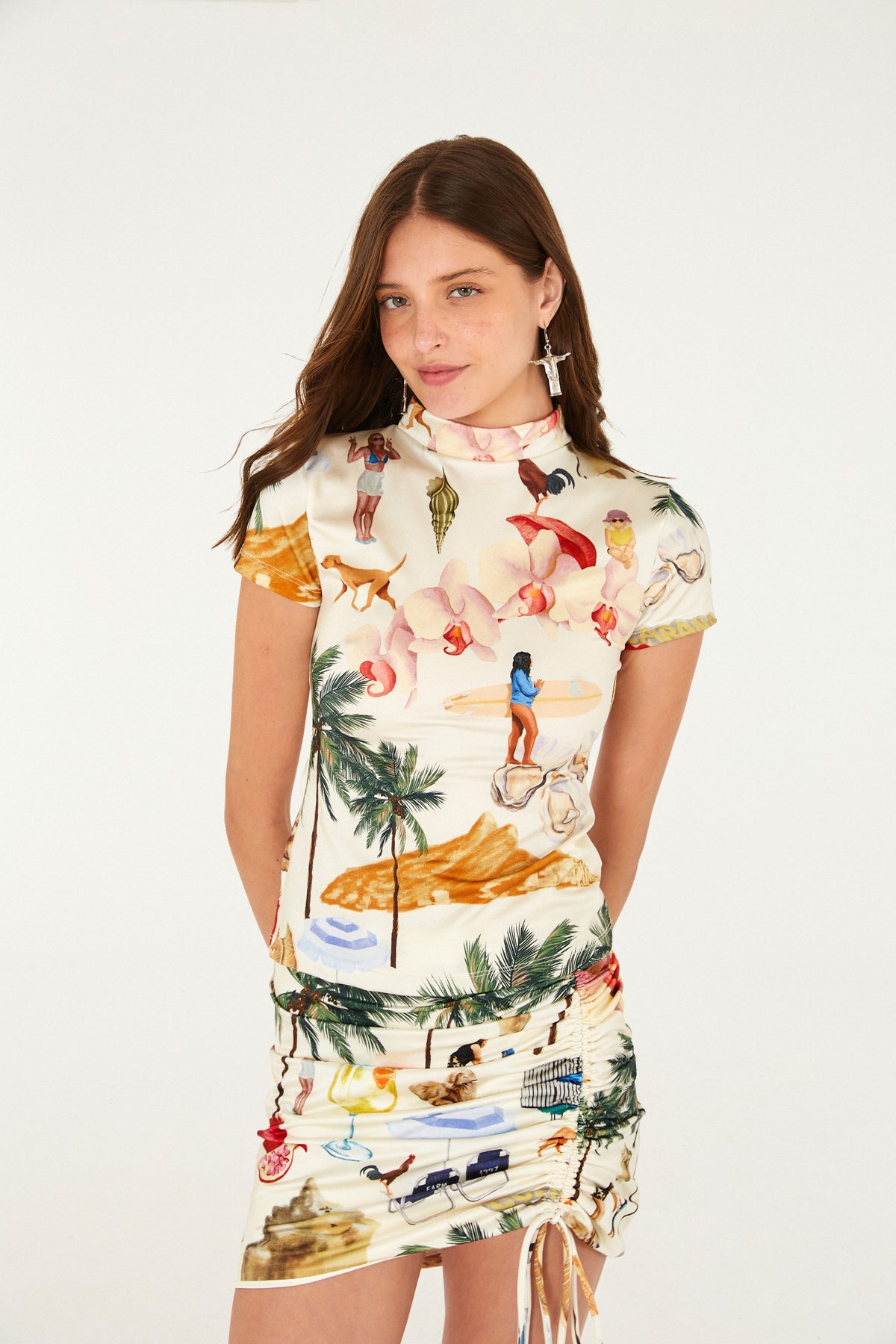 Blusa Cropped Estampada Colagem Carioca