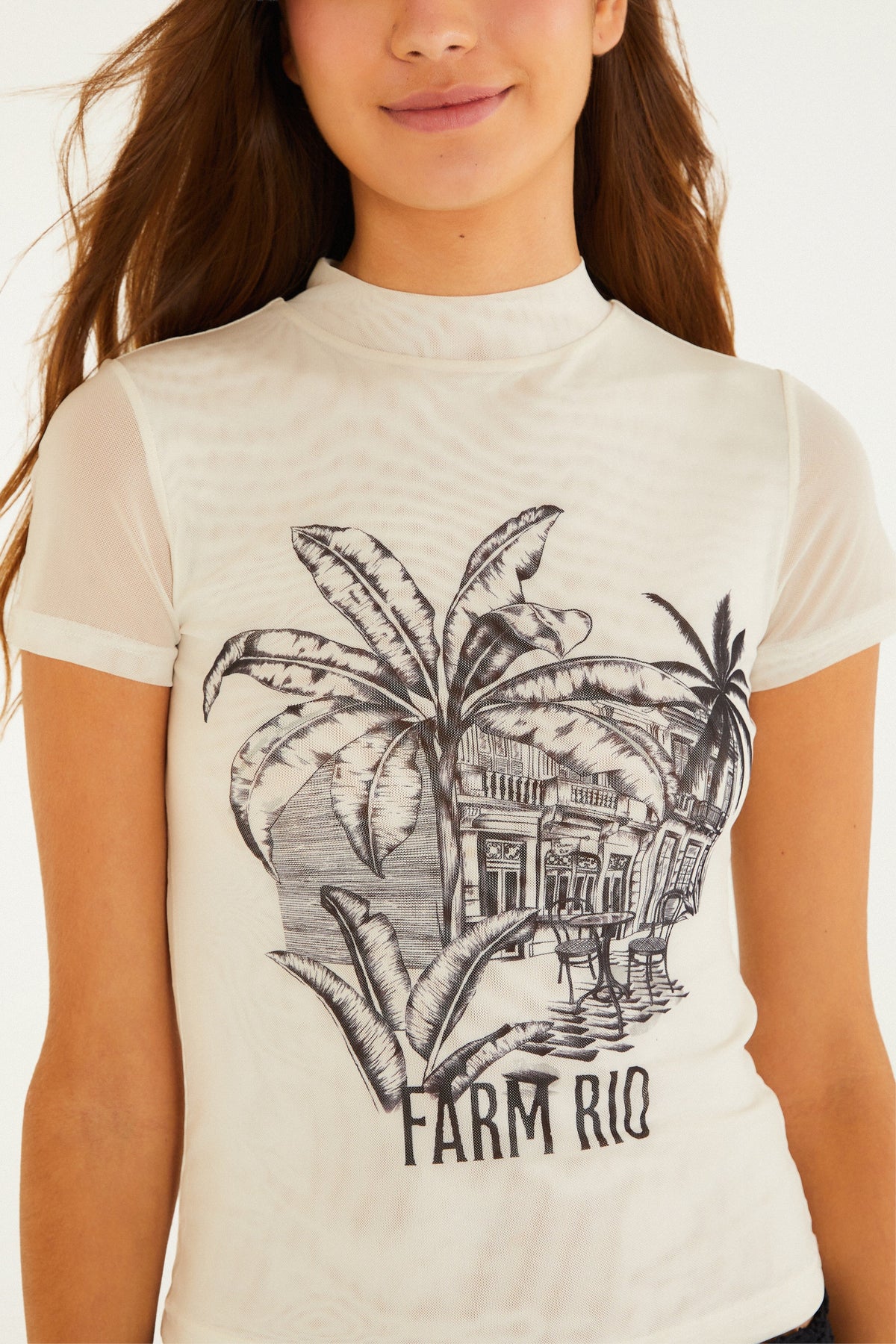 Blusa Tule Estampada Vila Teresa