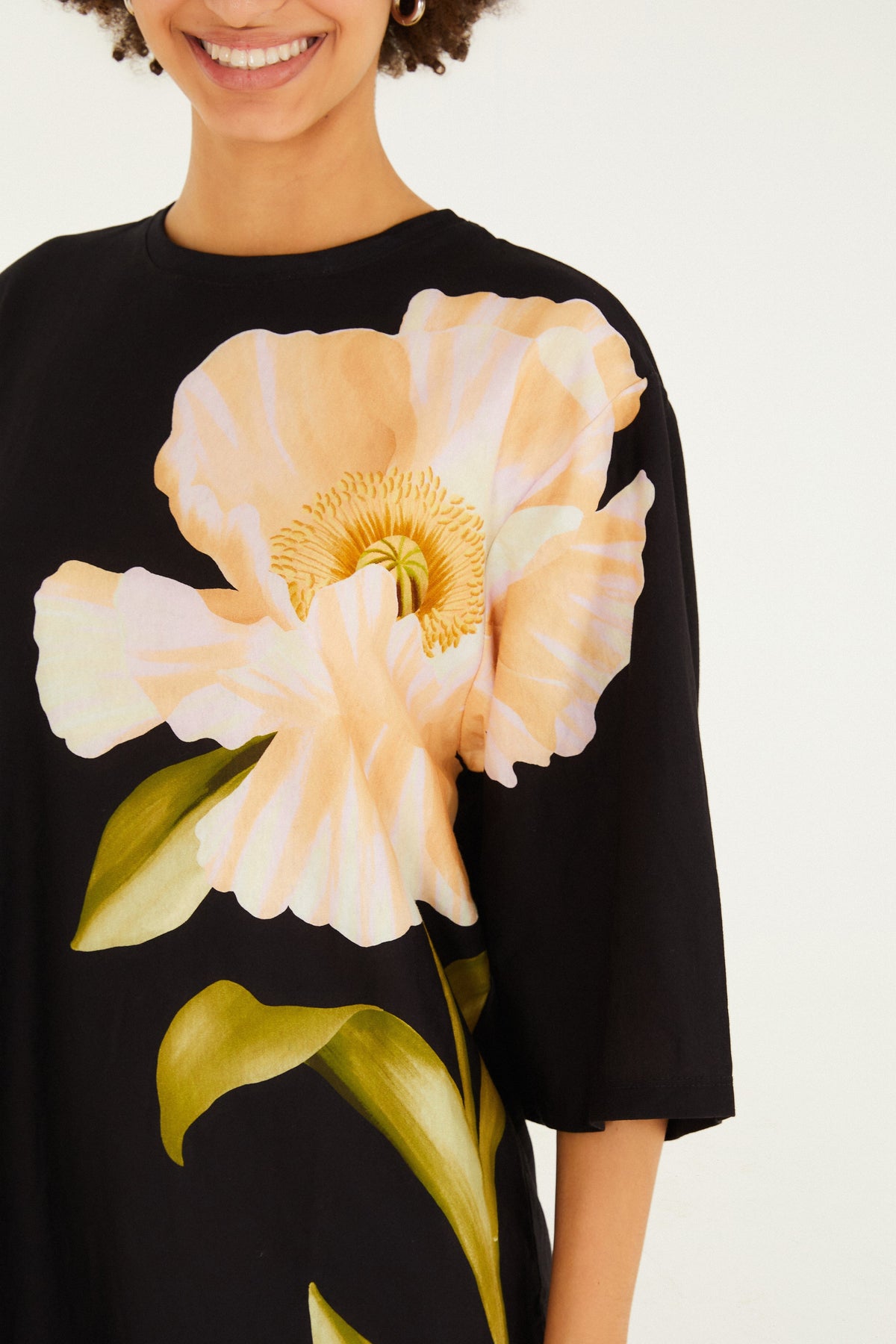 Vestido T-Shirt Big Estampado Papoula