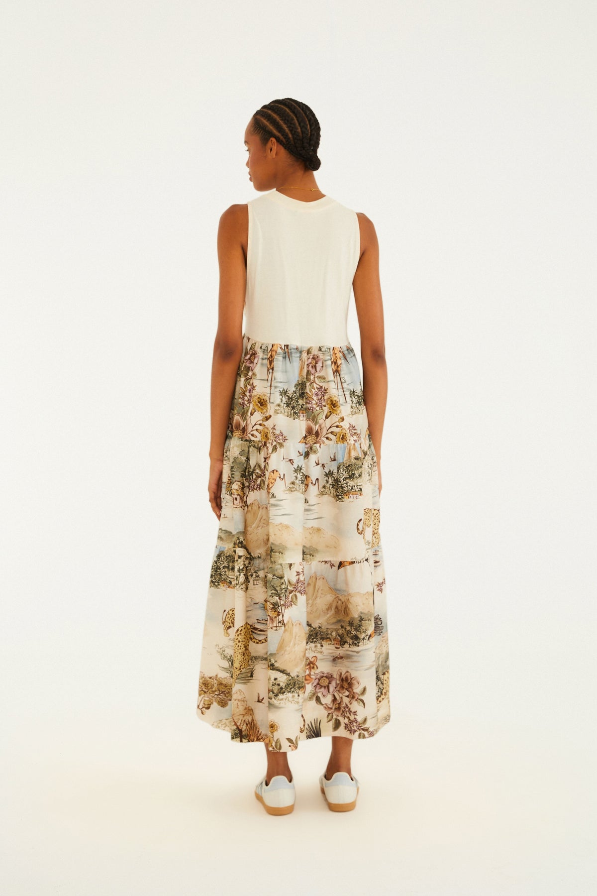 VESTIDO MAXI ESTAMPADO MAPA RIO