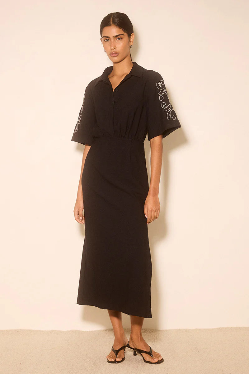 Zahra Embroidered Midi Dress