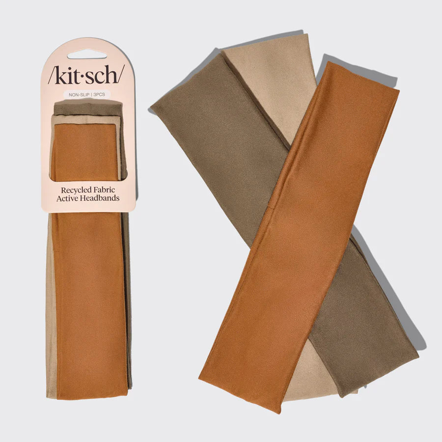 Recycled Fabric Active Headbands 3pc Set - Sedona