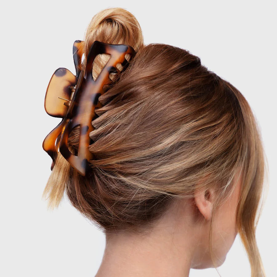 Recycled Plastic Jumbo Classic Assorted Claw Clips 3pc Set - Black and Tort