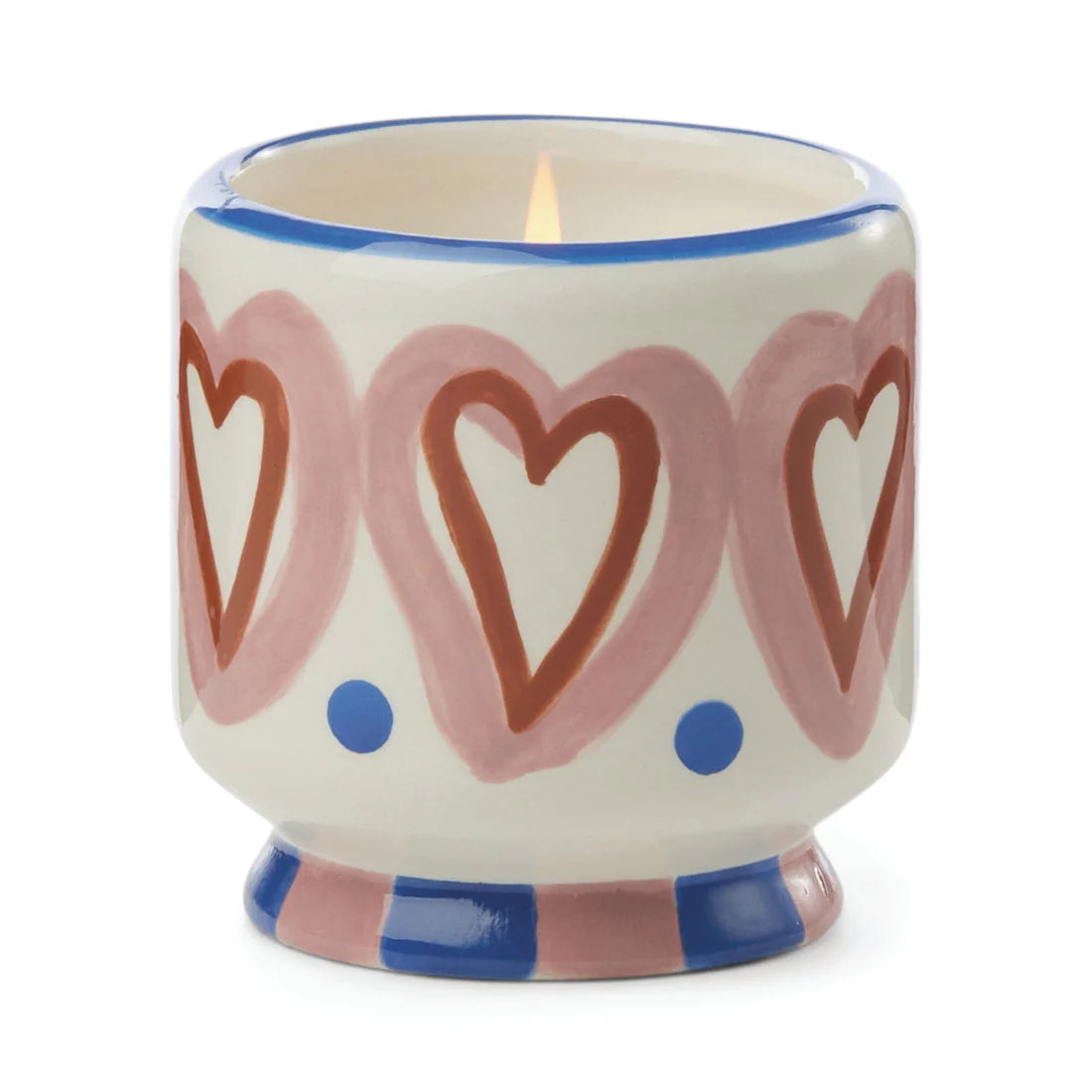 A Dopo 8 oz Handpainted &quot;Hearts&quot; Ceramic - Rosewood Vanilla