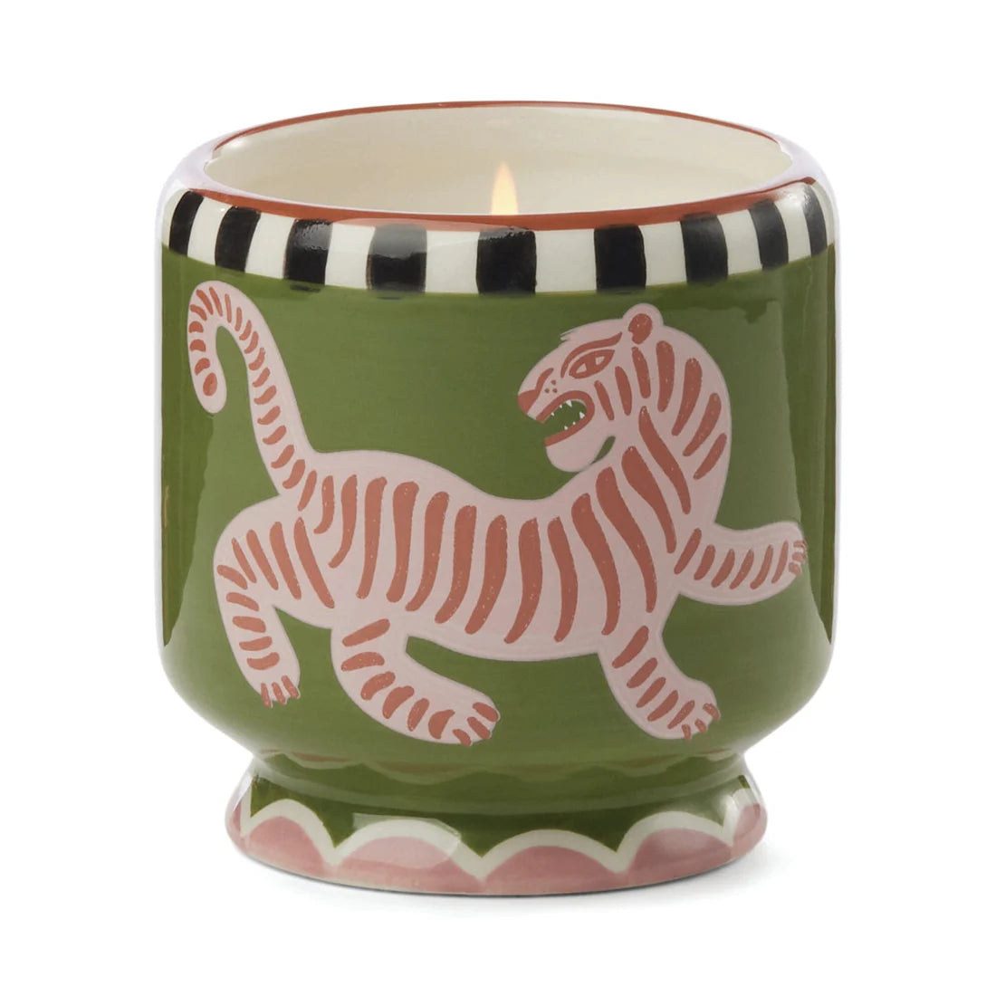 A Dopo 8 oz Handpainted &quot;Tiger&quot; Ceramic - Black Cedar &amp; Fig