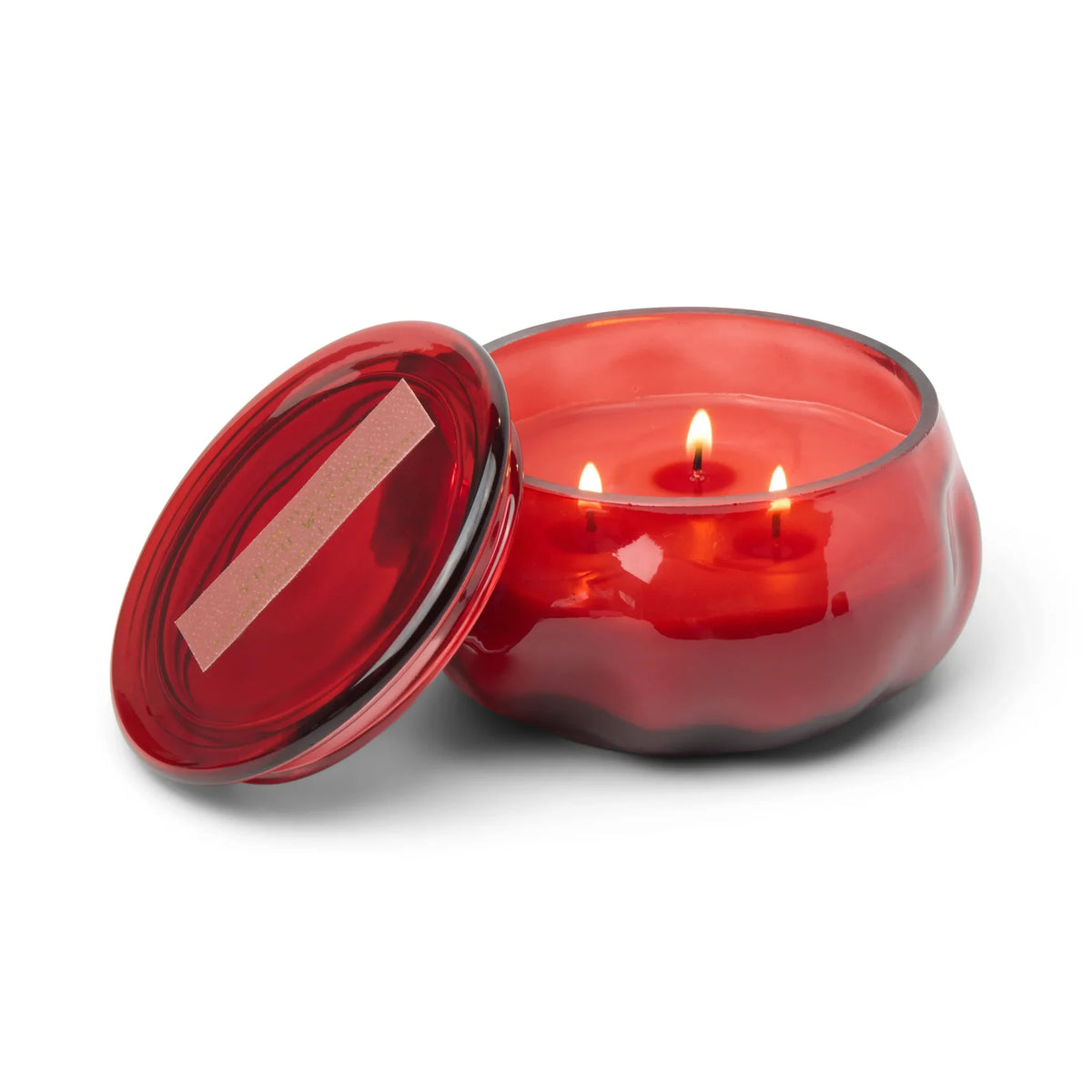 Basalt Red 10 Oz Organic Shaped Tinted Glass with Lid