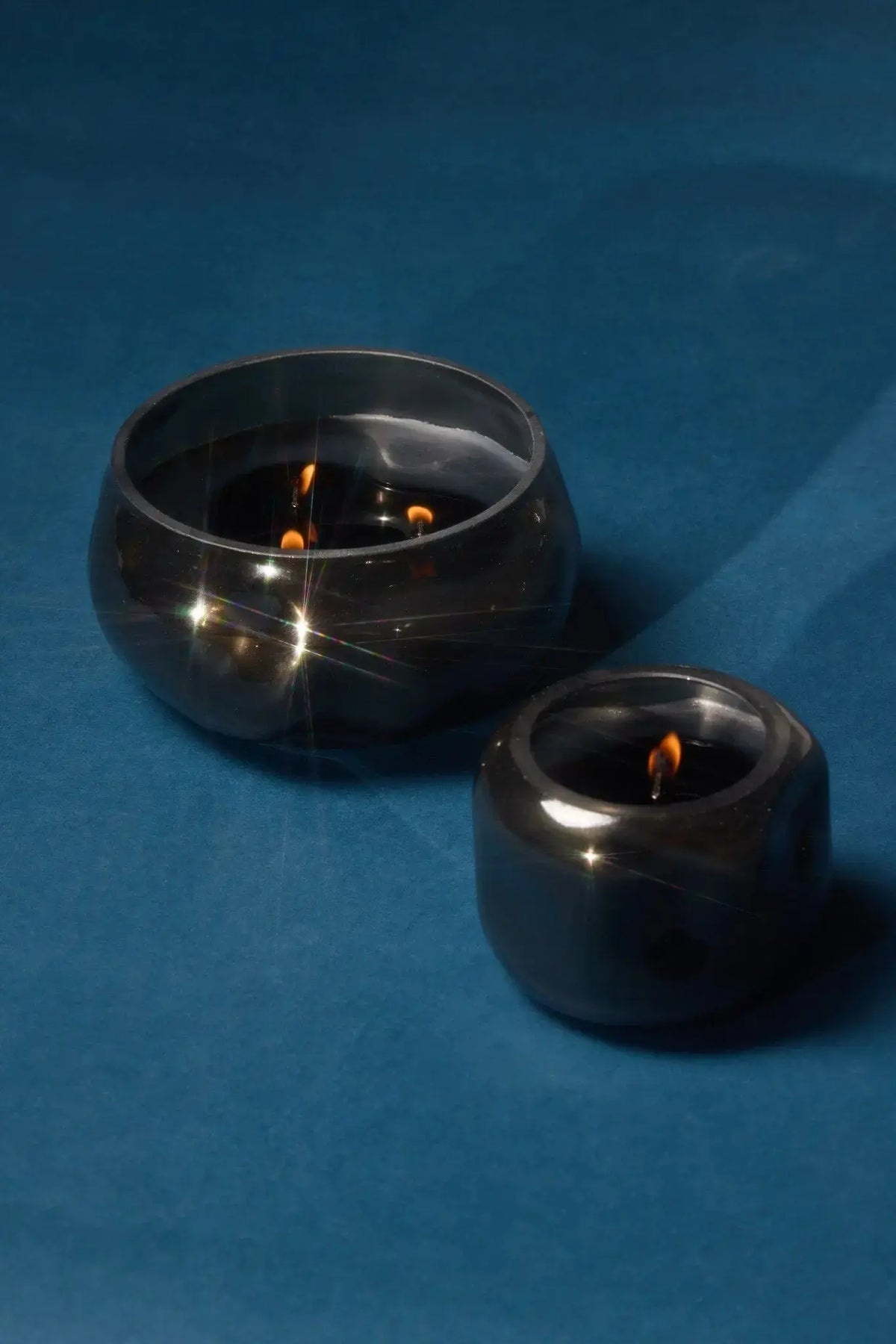 Basalt Black 5 Oz Organic Shaped Tinted Glass With Dustcover