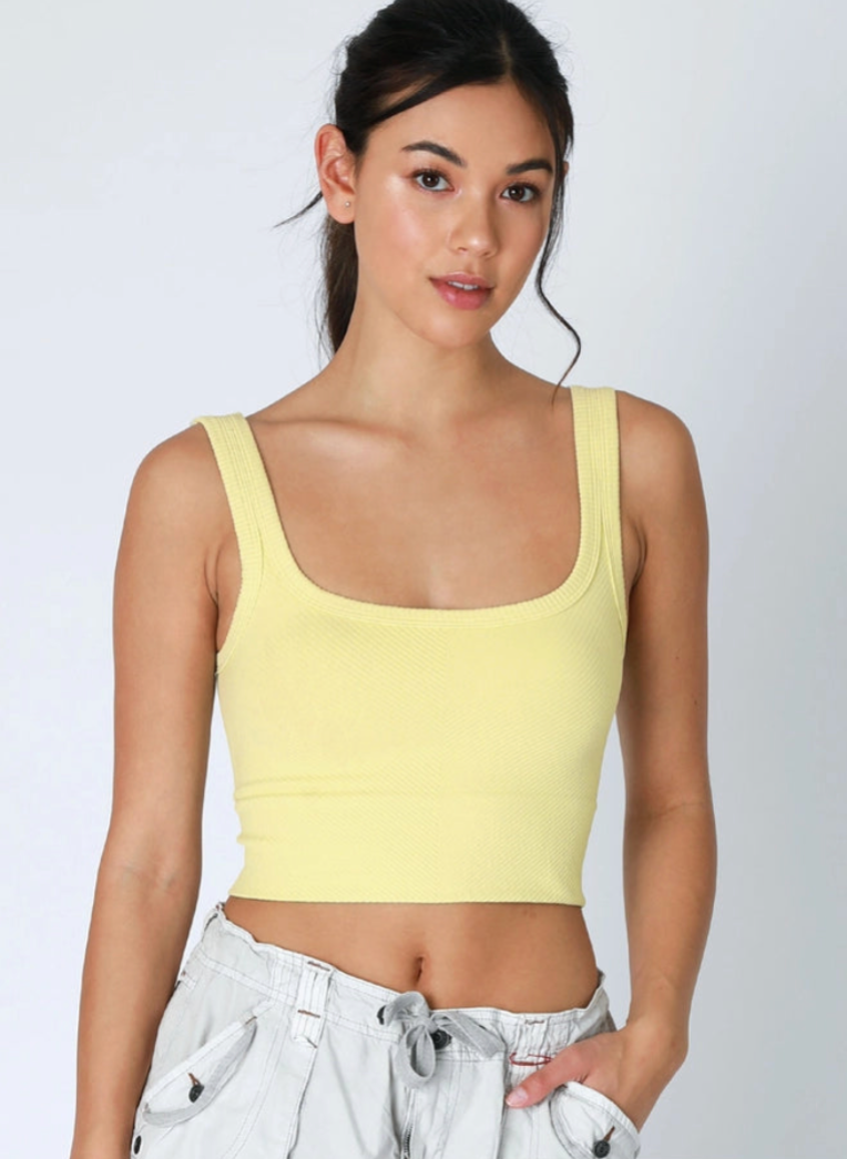 Chevron Ribbed Crop Top