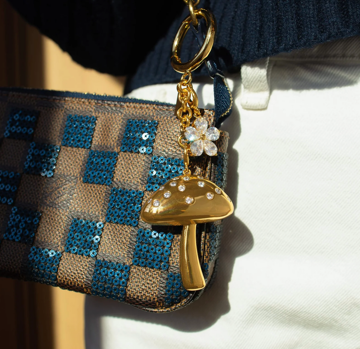 Crystal Flower Bag Charm