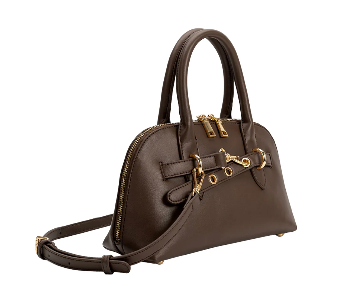 Rue Espresso Recycled Vegan Top Handle Bag