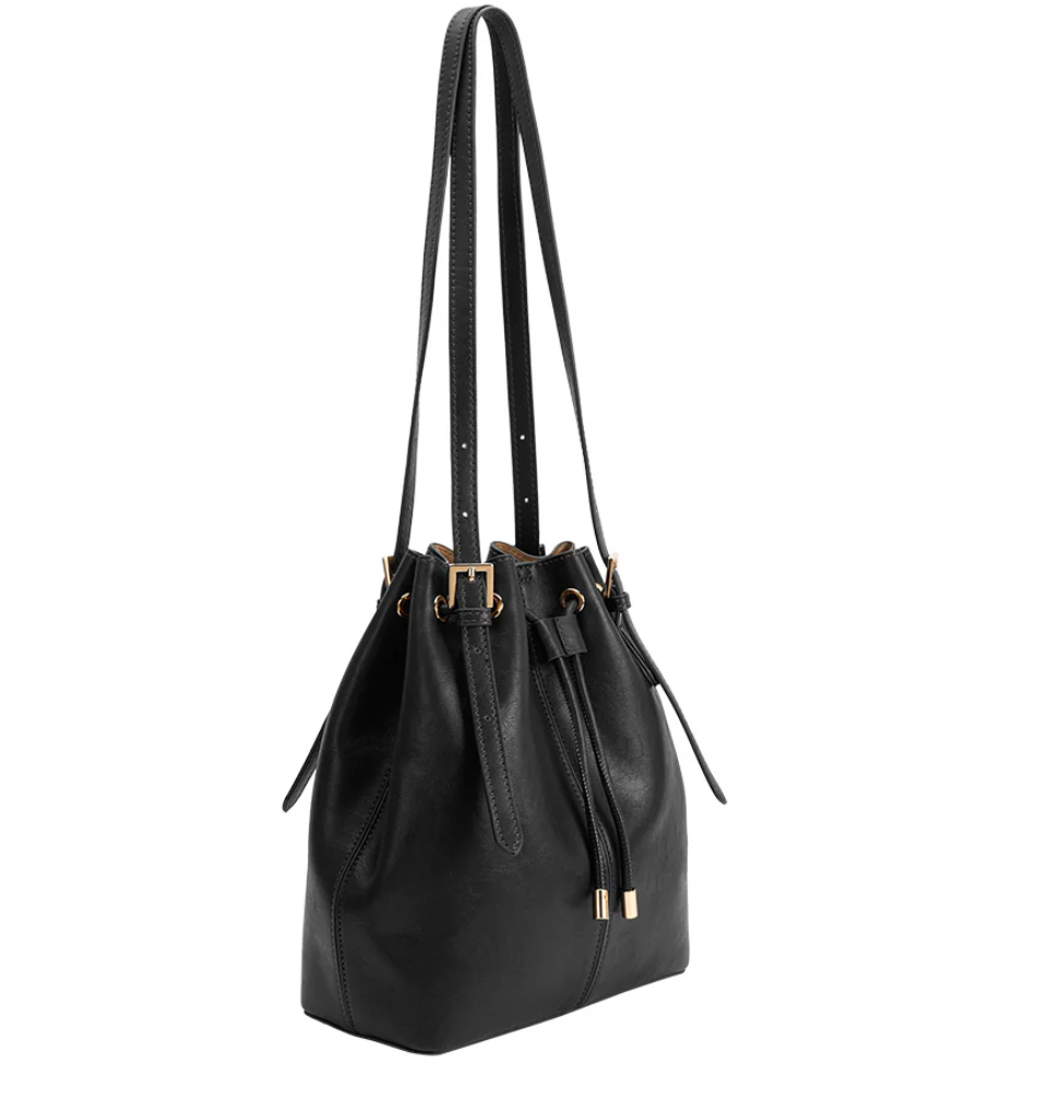 Sally Black Recycled Vegan Shoulder Bag