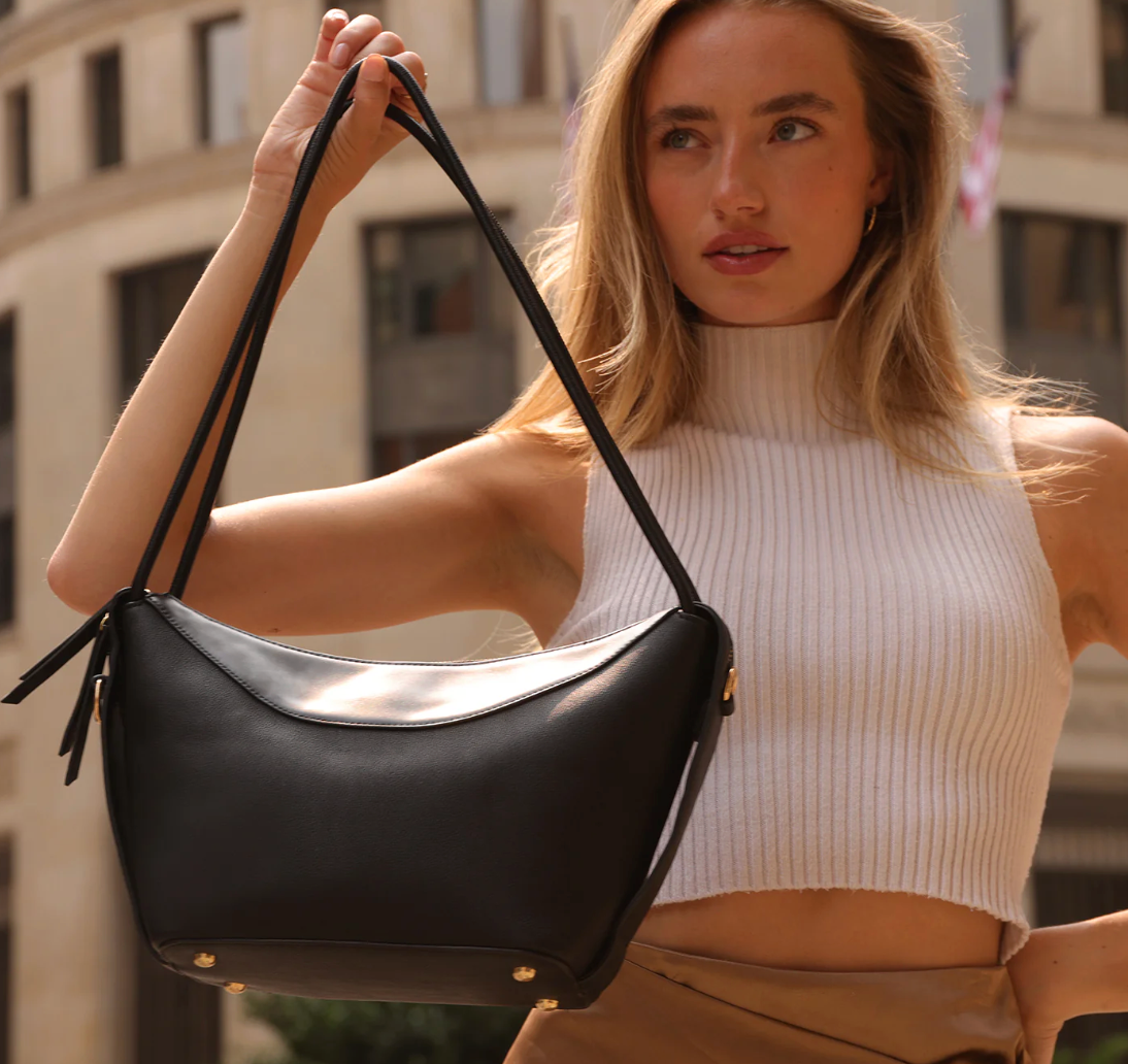Wesley Black Recycled Vegan Shoulder Bag