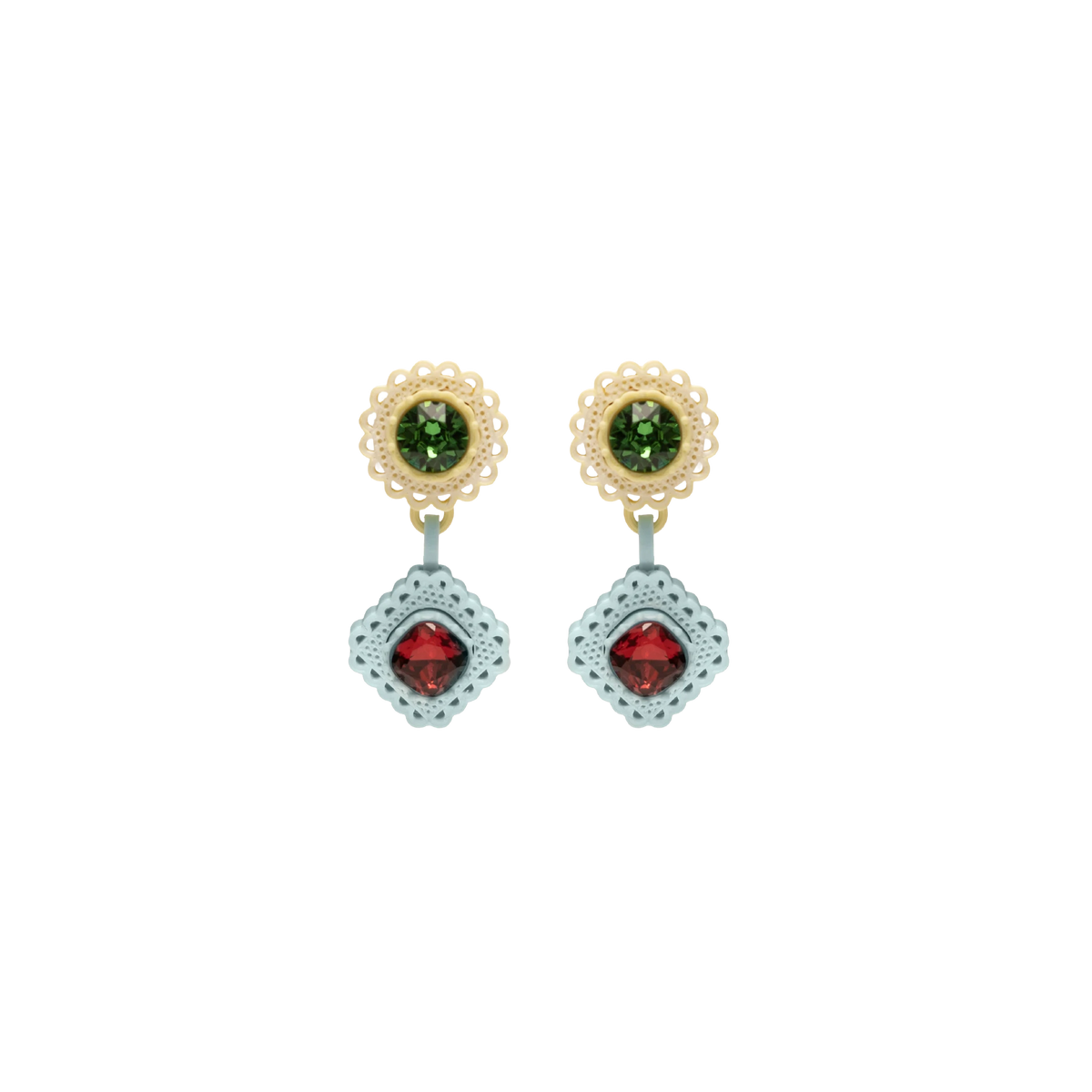 Filamental Lace Double Mini Earrings