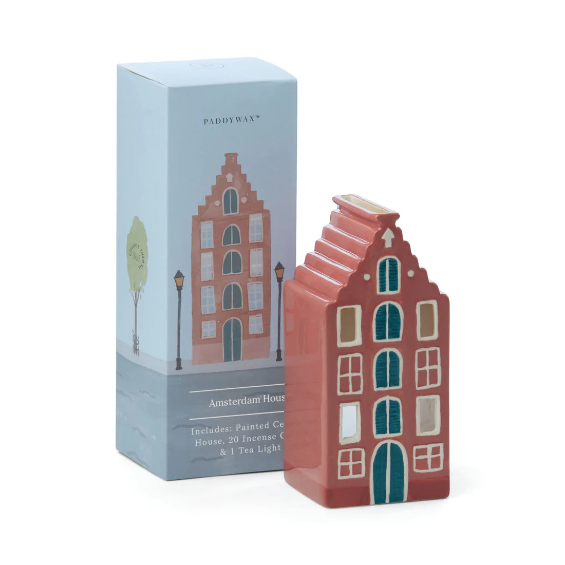 Amsterdam House Style Incense &amp; Tea Light Holder Ceramic House