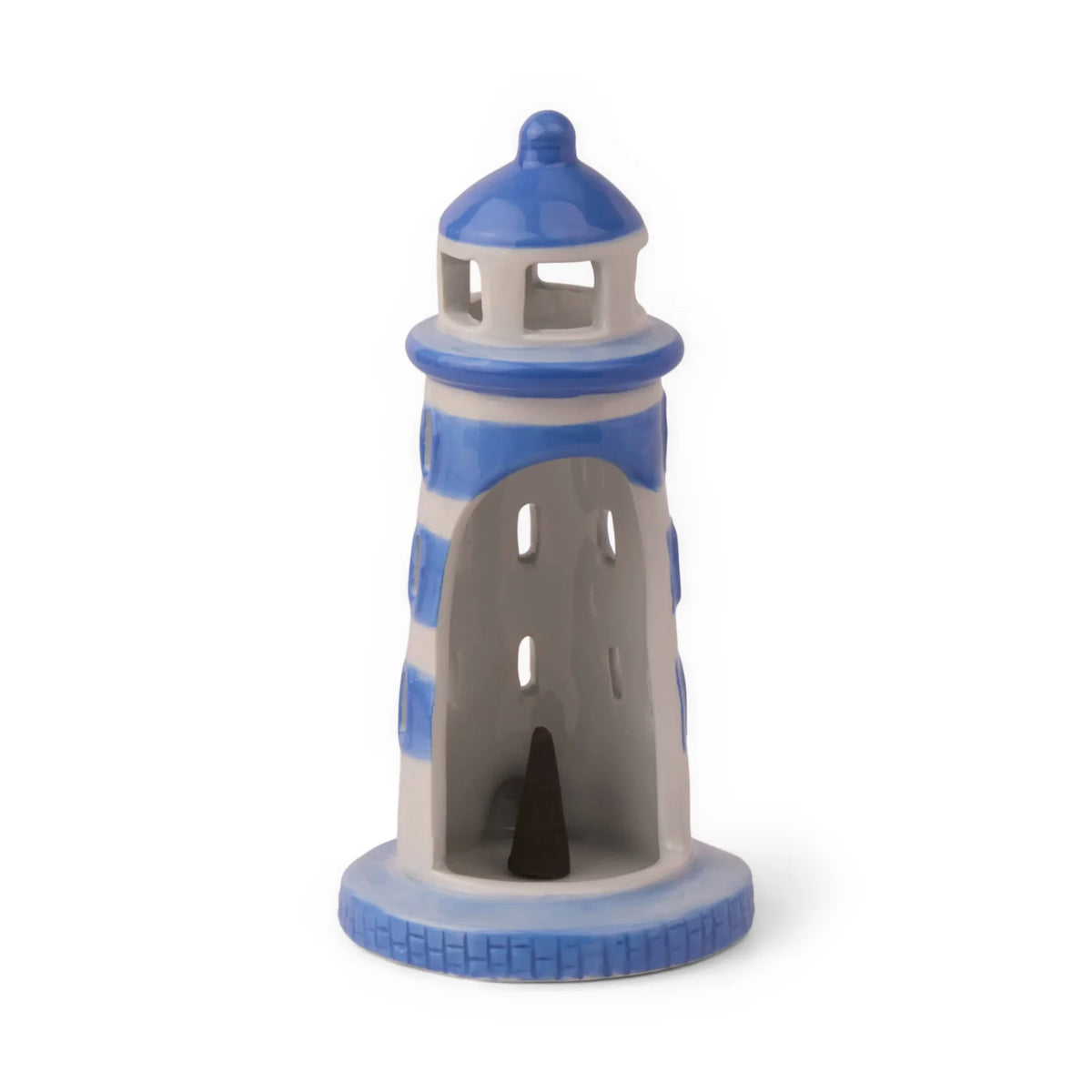 Lighthouse Style Incense & Tea Light Holder Ceramic