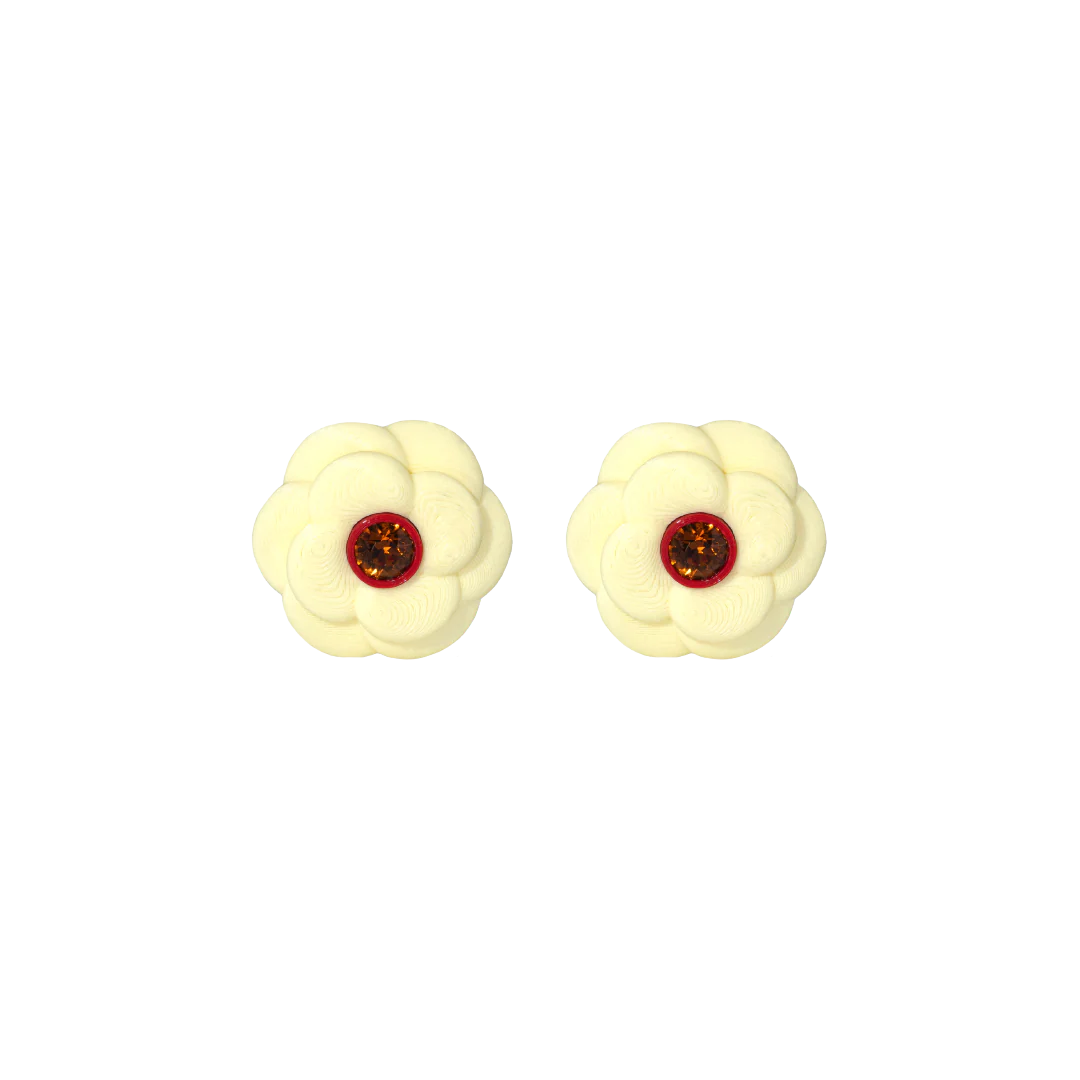 VANILLA CAMELIA STUDS