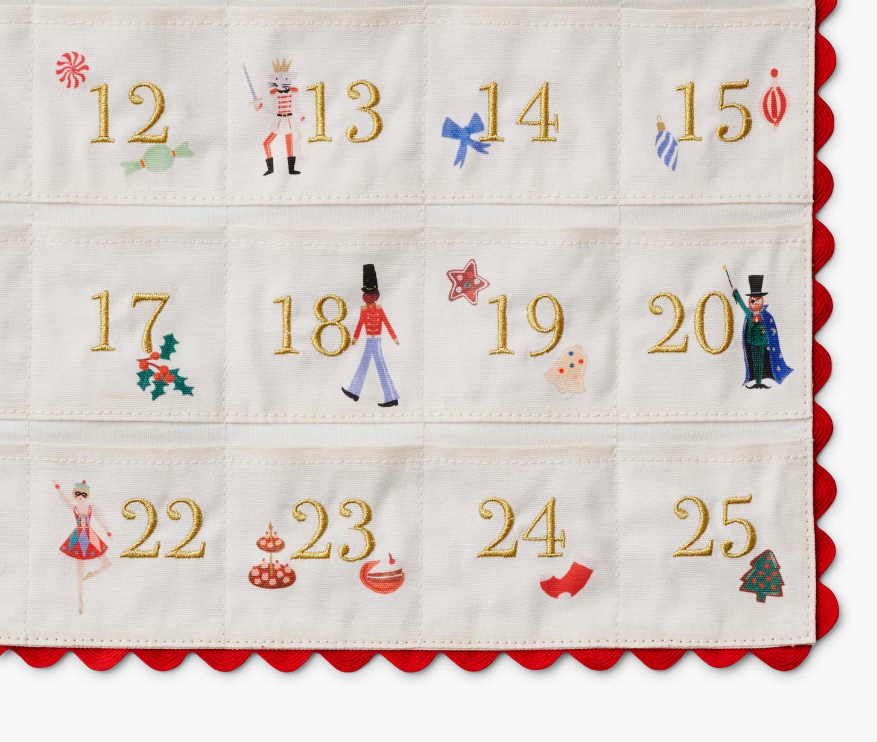 Nutcracker Embroidered Hanging Advent Calendar