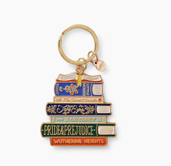 Book Club Enamel Keychain