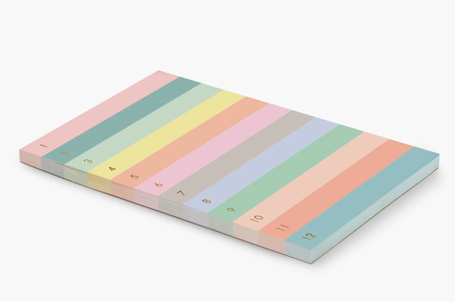 Muted Numbered Color Block Memo Notepad