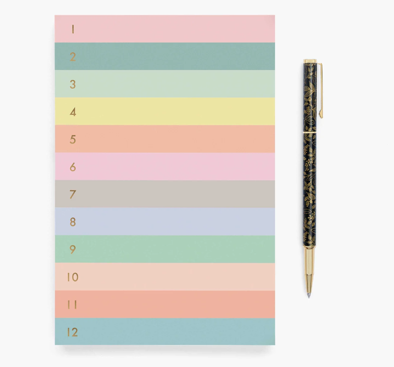 Muted Numbered Color Block Memo Notepad