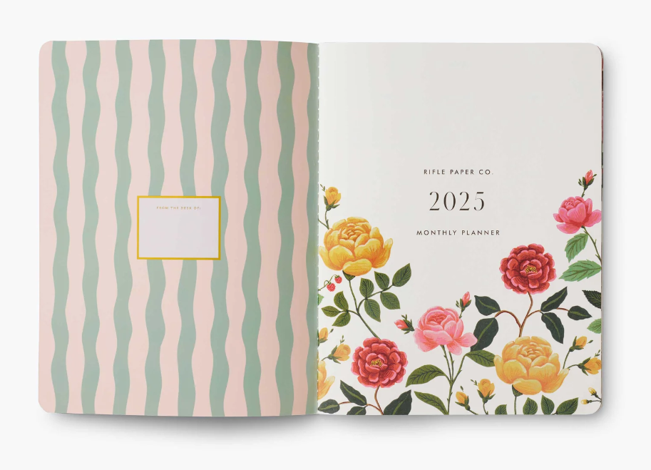 2025 Roses 12-Month Appointment Notebook