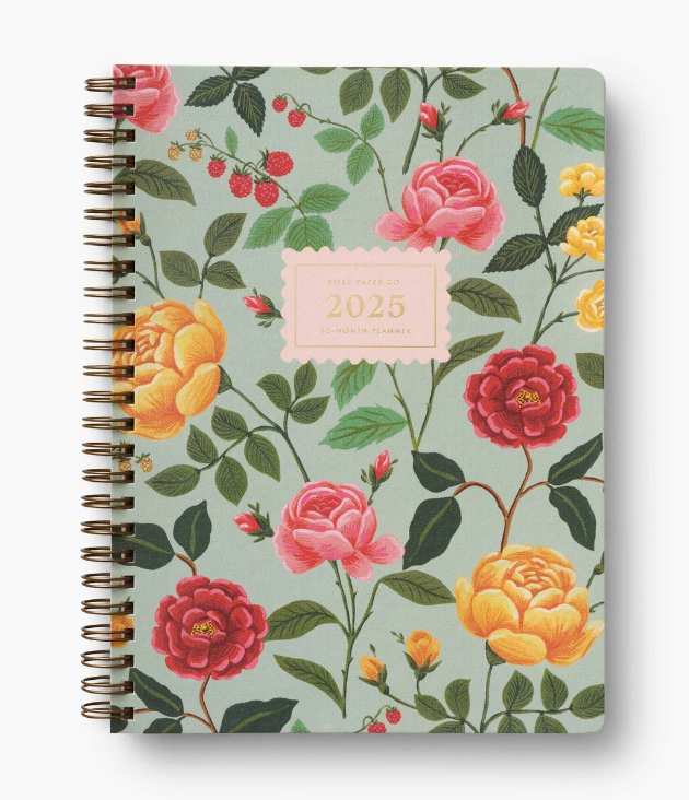 2025 Roses 12-Month Softcover Spiral Planner