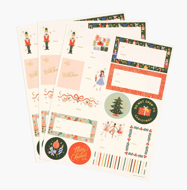 Pack of 3 Nutcracker Stickers &amp; Labels