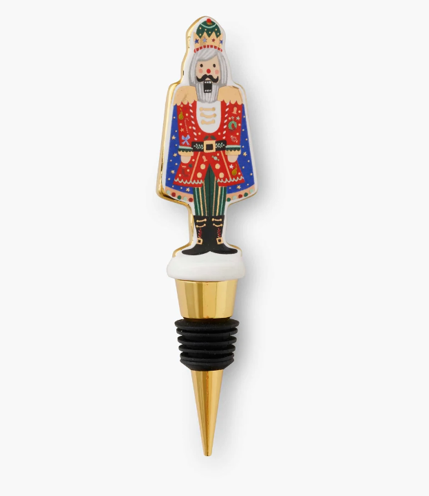 Nutcracker Porcelain Wine Stopper Set