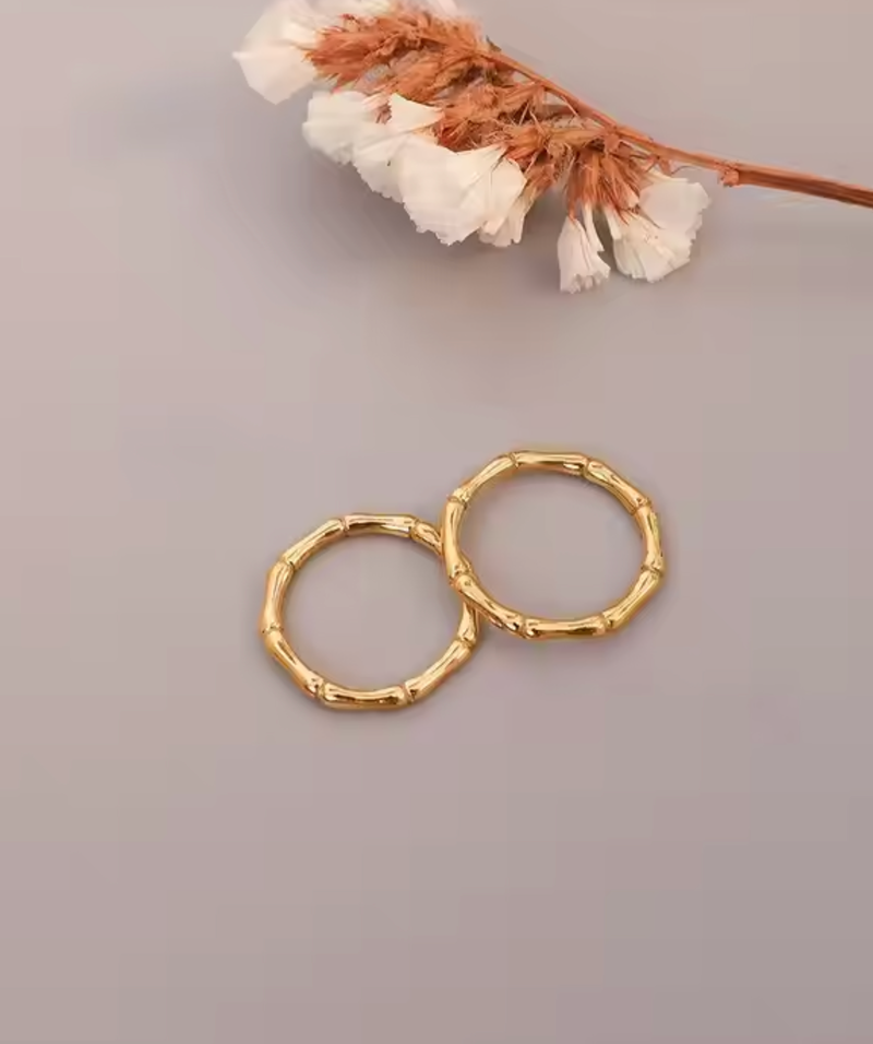 2 Bamboo Gold Rings