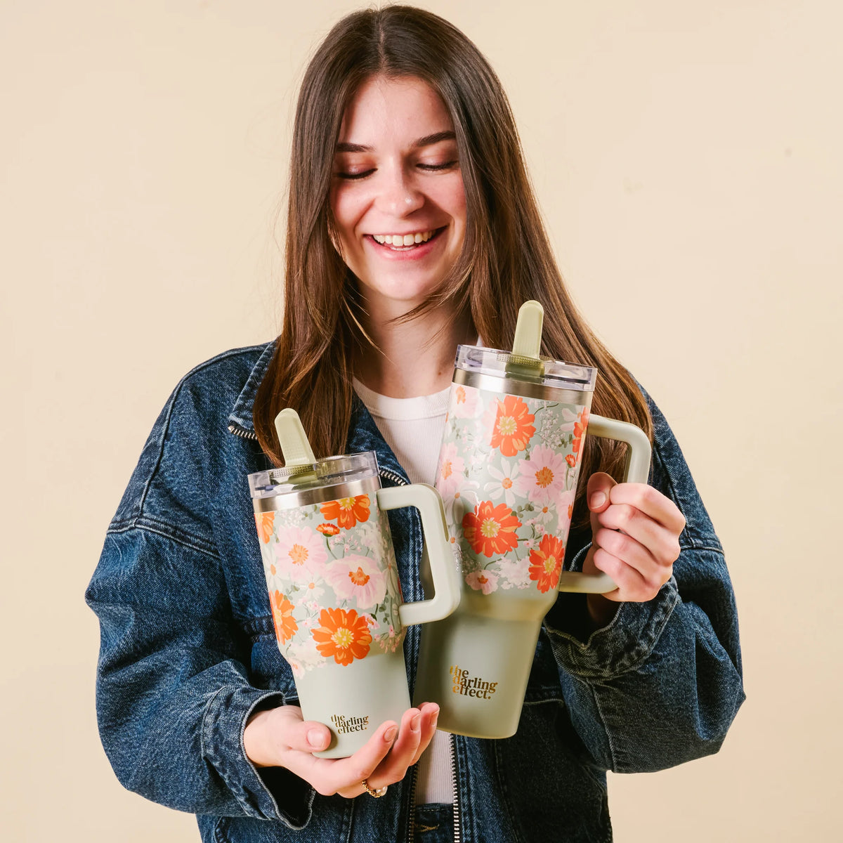 40 oz Lifestyle Flip Straw Tumbler - Bouquet Beauty Sage