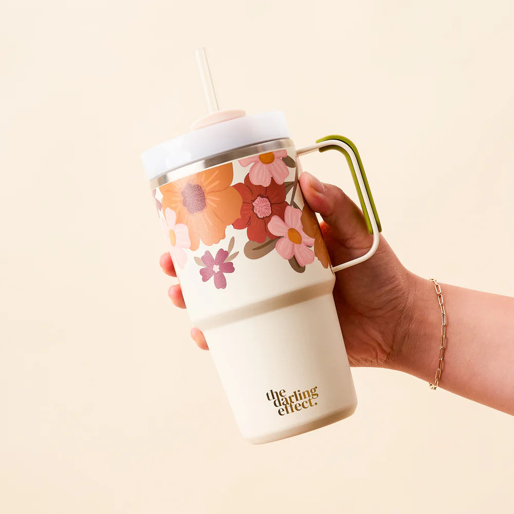 20 oz Mini On-the-Go Tumbler - Wild About You Cream