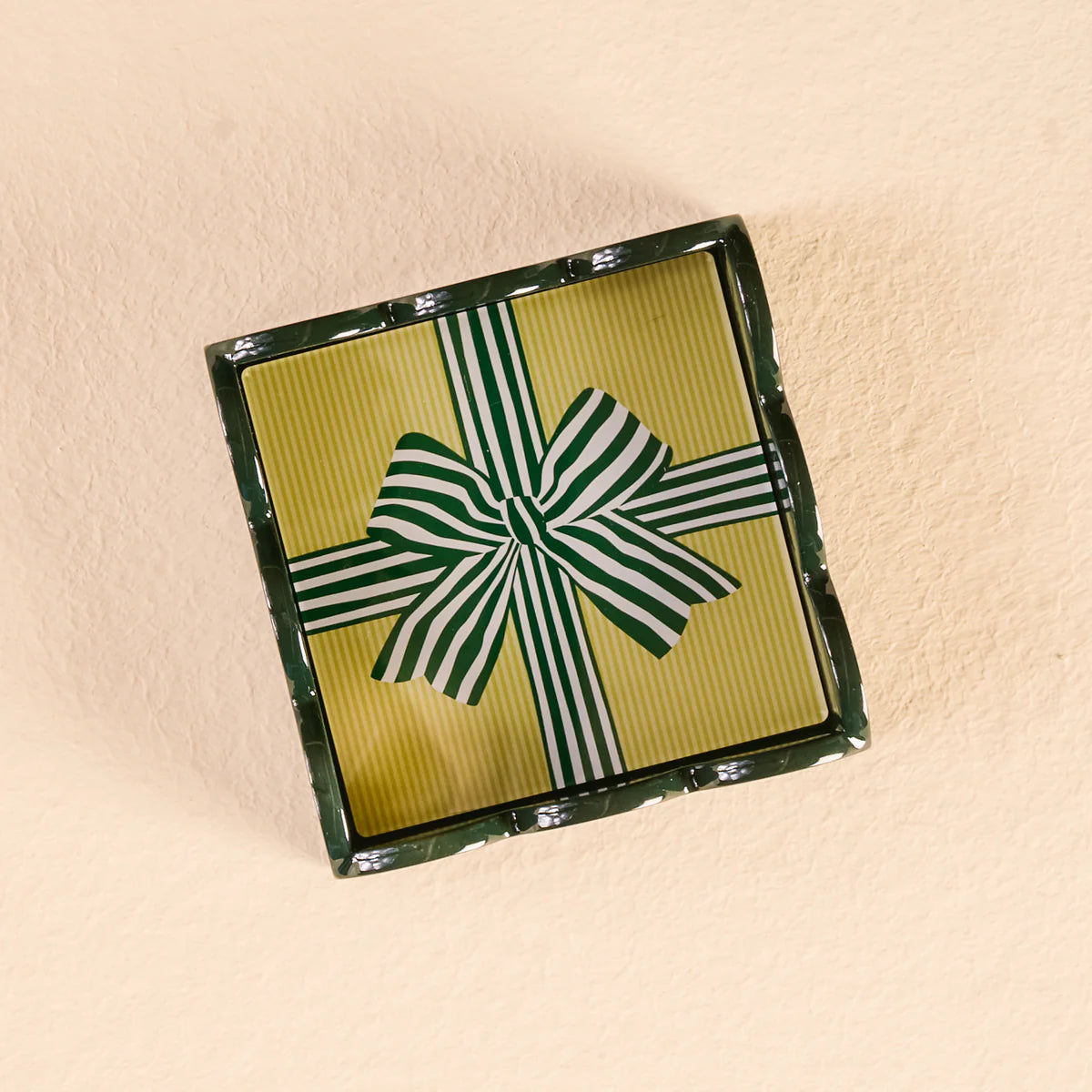 Holly Jolly Santa Scallop Trinket Tray