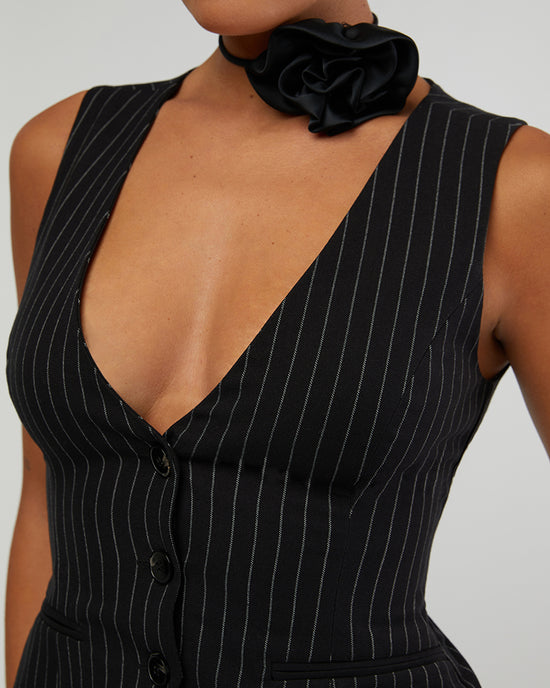 Fitted Pin Stripe Vest
