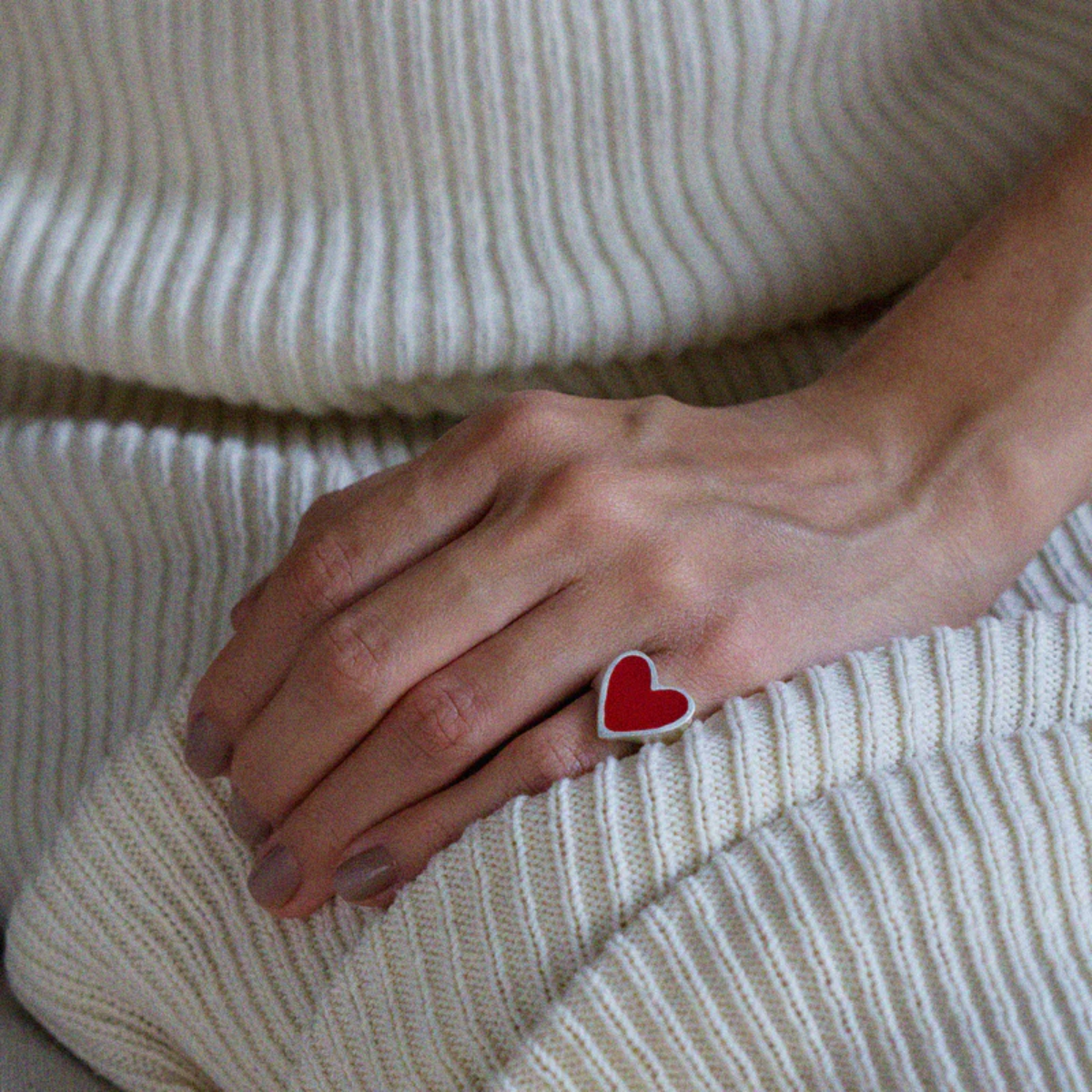 ANILLO I HEART YOU PLATA