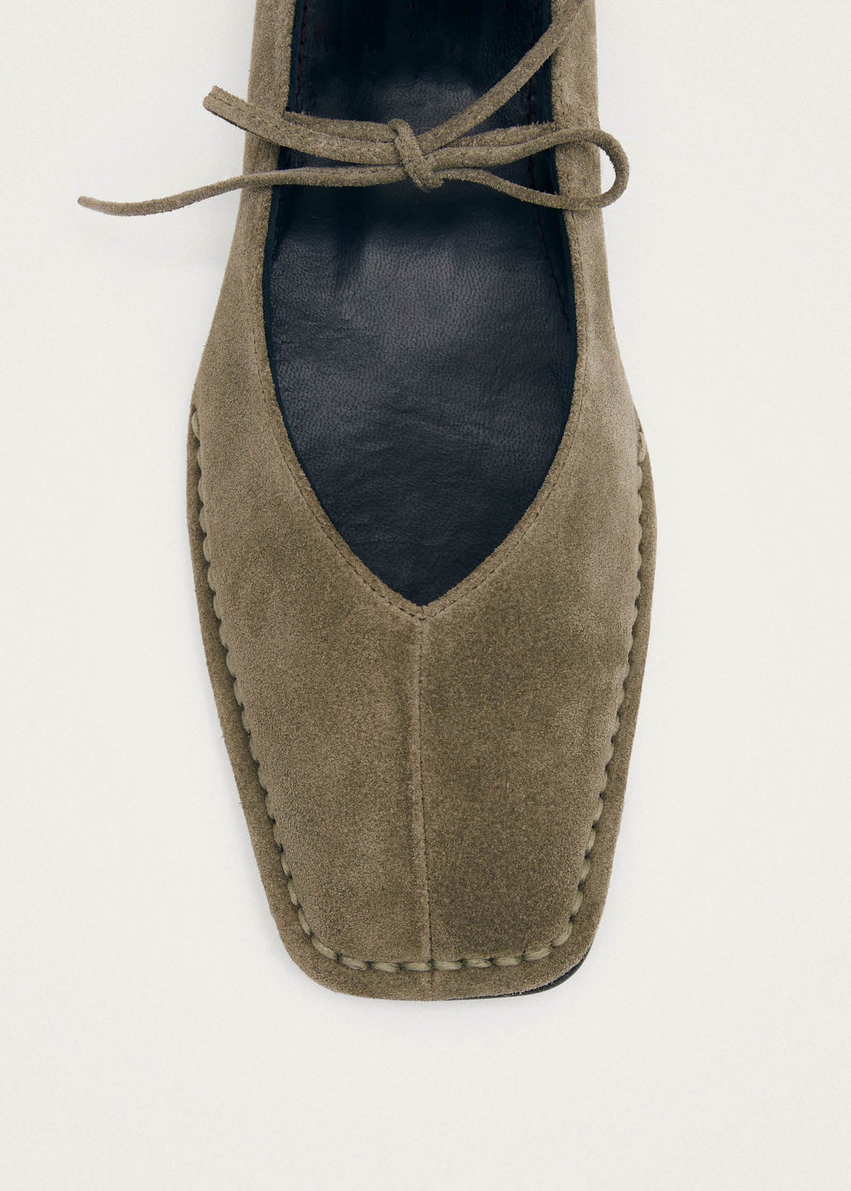 Sway Suede Khaki Leather Ballet Flats