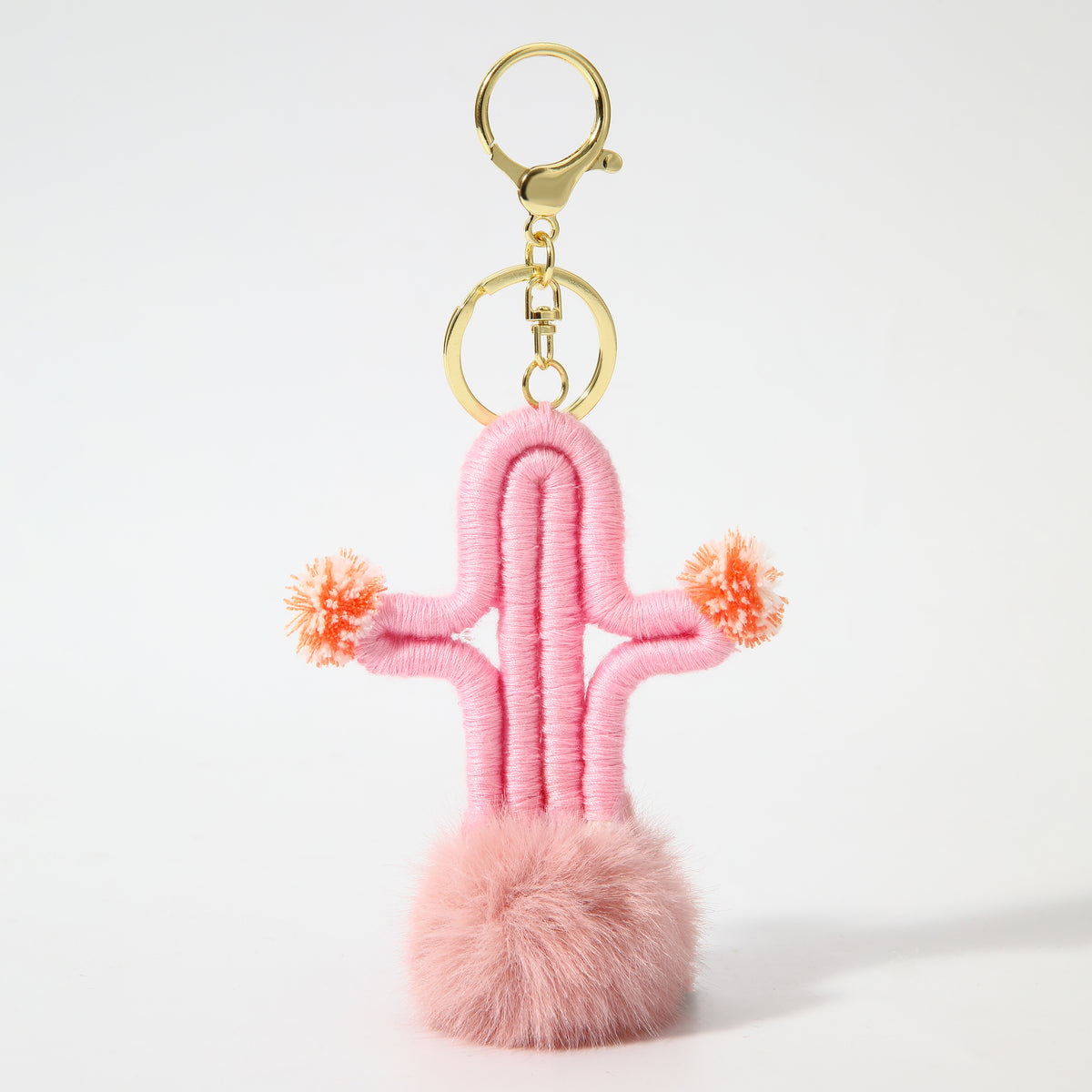 Cactus Bag Charm Light Pink