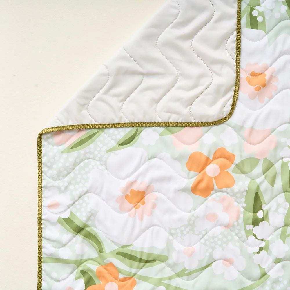 On-the-Go Quilted Blanket - Floral Haven Sage