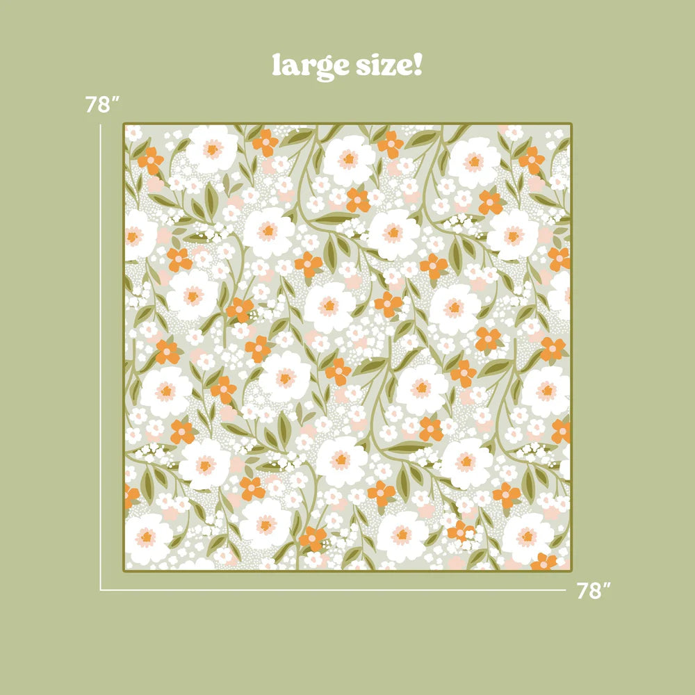 On-the-Go Quilted Blanket - Floral Haven Sage