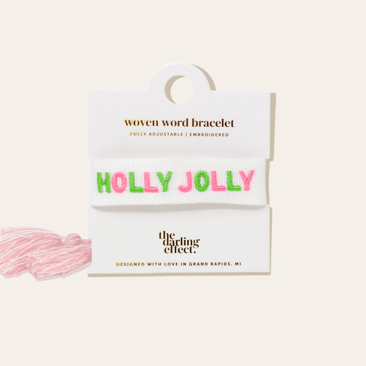 Holiday Woven Word Bracelets - Holly Jolly